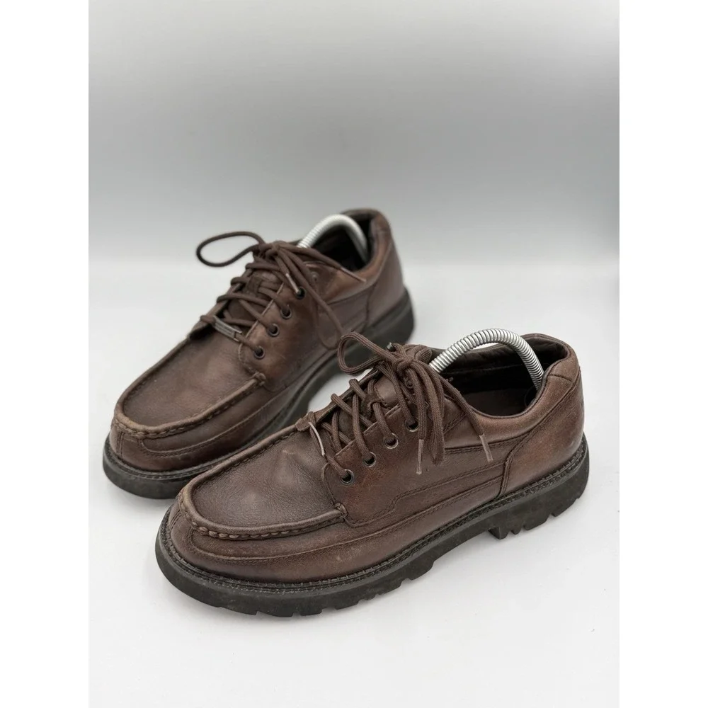 ROCKPORT Waterproof Hydro-Shield Oxford Shoes Mens Size 9.5 Brown Leather 500657